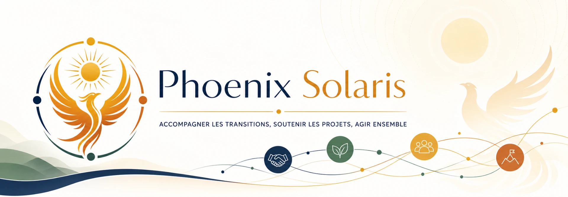 Bannière Phoenix Solaris : accompagner les transitions, soutenir les projets, agir ensemble