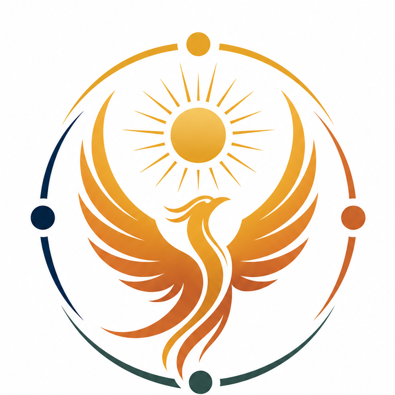Logo Phoenix Solaris : un phénix devant un soleil